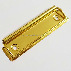 100mm Titanium Plating Long Flat Gold Customs Logo Metal Paper Clip Metal Clipboard Clip